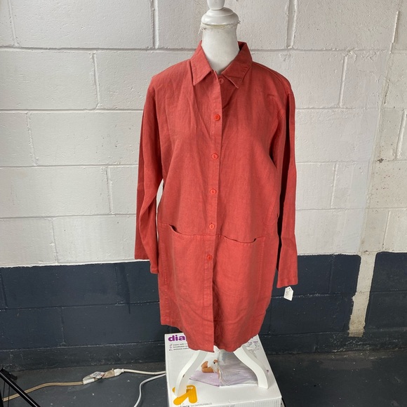 Eileen Fisher Tops - Eileen Fisher Tunic Long Sleeve Cotton S Orange